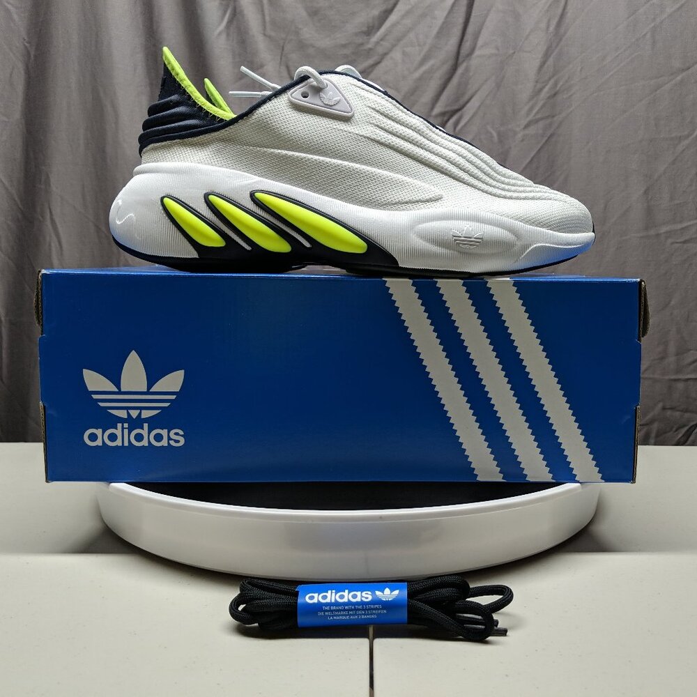 adidas AdiFOM SLTN White Solar Yellow Originals Foam Lifestyle Shoes Sneakers